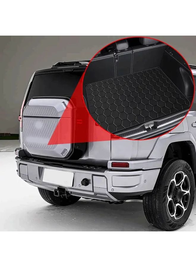Black Heavy Duty Non Slip Trunk Liner Easy Clean Hexagon Pattern Boot Mat - Image 1